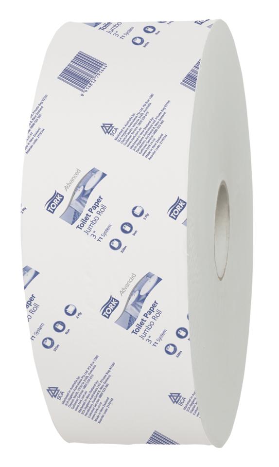 Tork Advanced Jumbo Roll Toilet Paper 2 Ply White 320 meters per Roll 2179144 Carton of 6