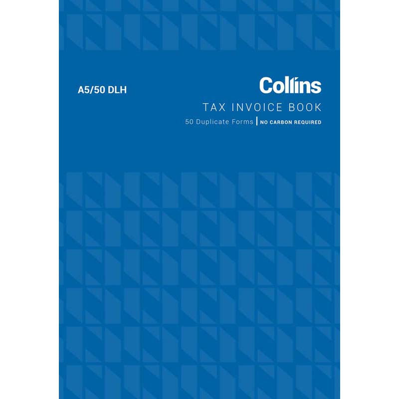 Collins Tax Invoice A5/50dlh Duplicate No Carbon Required
