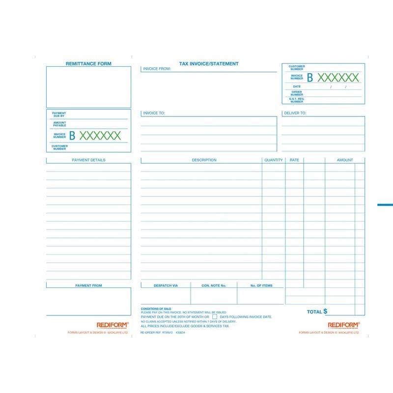 Rediform Book Rtinv/2 Invoice Statement Duplicate 50 Leaf