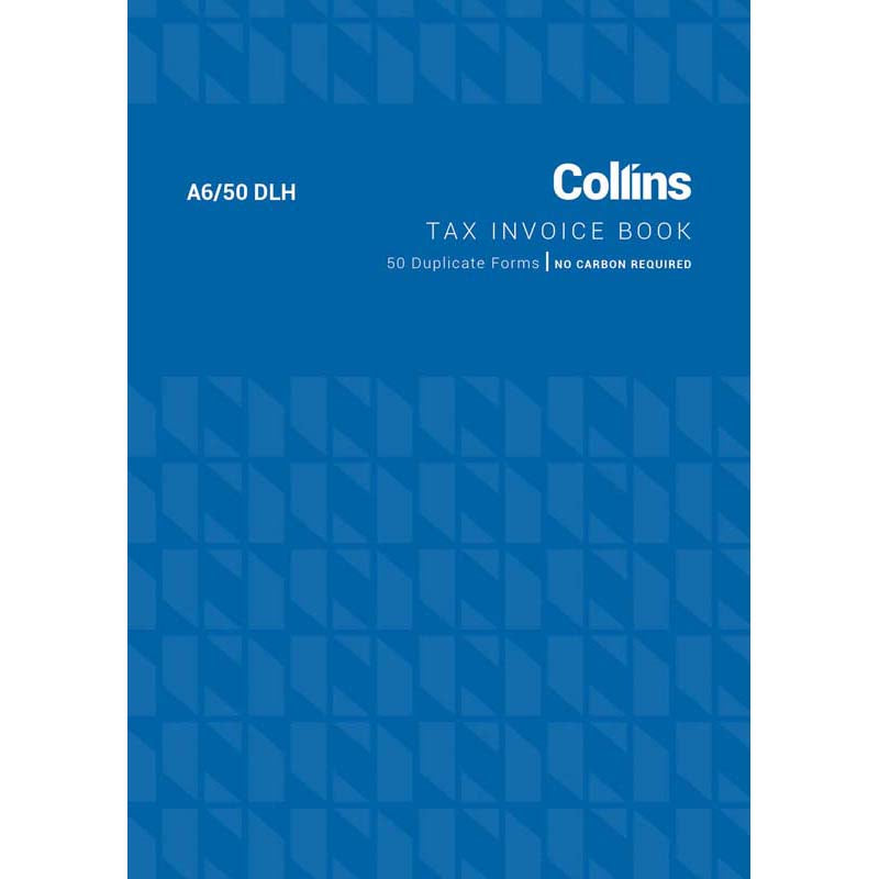 Collins Tax Invoice A6/50dlh Duplicate No Carbon Required