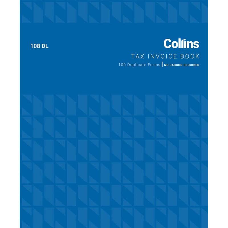 Collins Tax Invoice 108dl Duplicate No Carbon Required