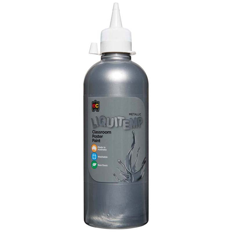 Metallic Liquitemp Poster Paint 500ml Silver