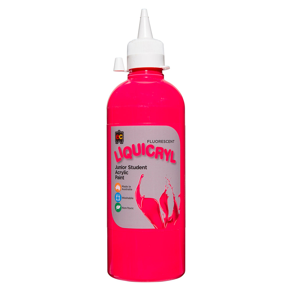 Fluoro Liquicryl Junior Acrylic Paint 500ml Pink