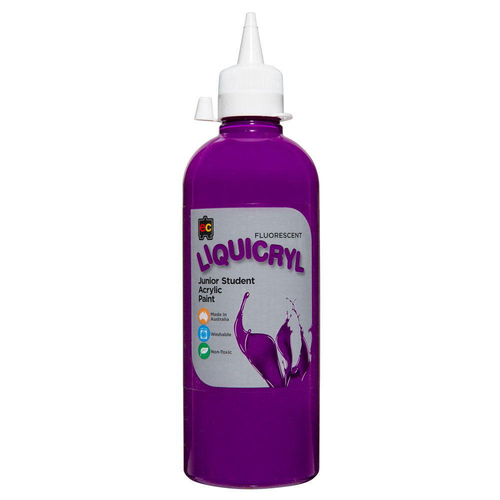 Fluoro Liquicryl Junior Acrylic Paint 500ml Purple