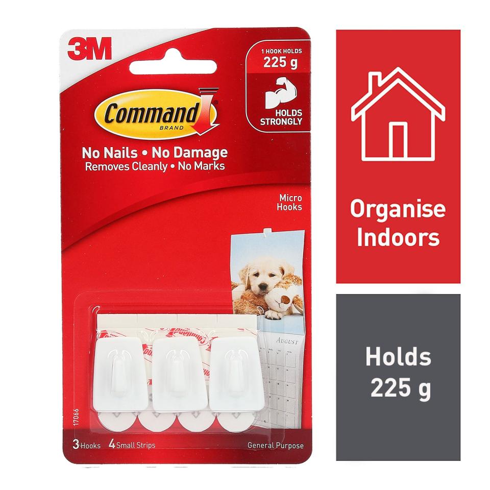 3M Command 17066 Micro Hooks White Pack 3