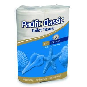 Pacific Classic C2200 2 Ply Toilet Paper Tissue 200Sht/Roll Ctn 48