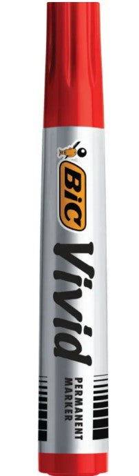 BIC Eco Vivid Permanent Marker Bullet Tip 4.95mm Red Each