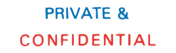 X-Stamper Date 'Private & Confidential' Self-Inking Stamp With Red & Blu e Ink