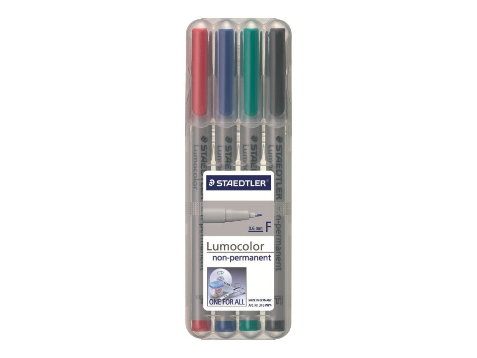 Staedtler Lumocolor Universal Water Soluble OHP Pen Fine Set 4