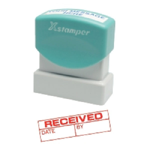 X-Stamper Date 'Received/By' Self-Inking Stamp With Red Ink (CALL 0800-559-339 FOR AVAILABILITY)