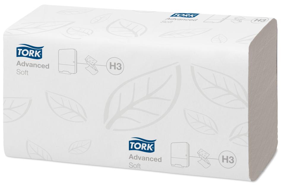 Tork H3 Advanced Zigzag Fold Hand Towel 2 Ply White 250 Sheets per Pack 290163 Carton of 15