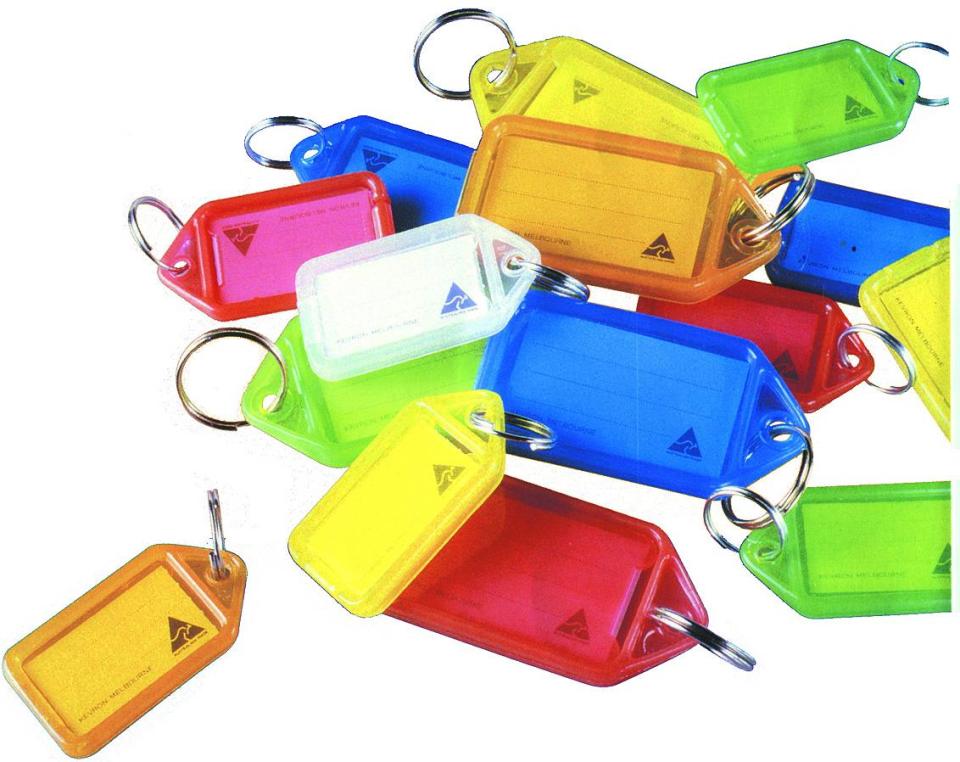 Kevron 46944 Key Tags Assorted Flourescent Pkt 10