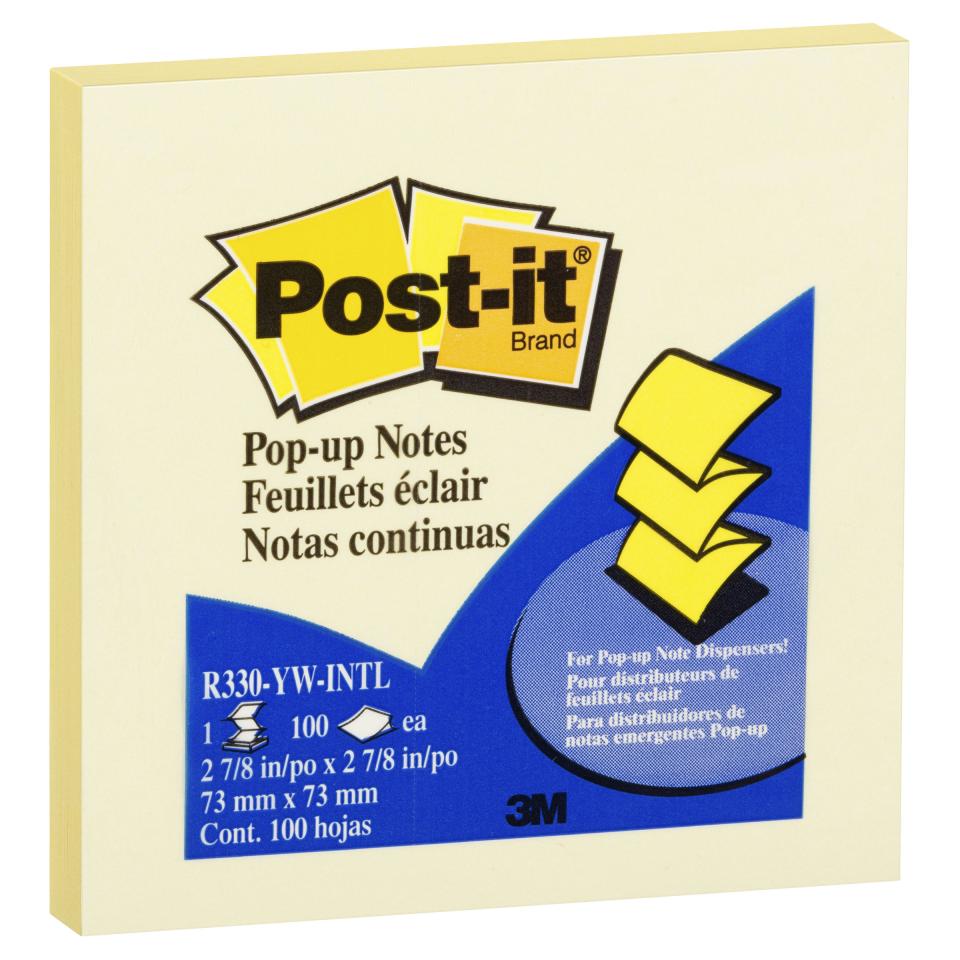 Post-It Notes Pop-Up R330 Canary Yellow 76 x 76mm (Pack 12)