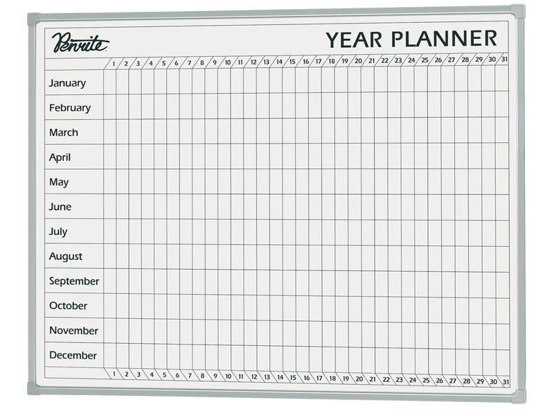 Quartet Penrite Any Year Perpetual Wall Planner Aluminium Frame 600 x 900mm