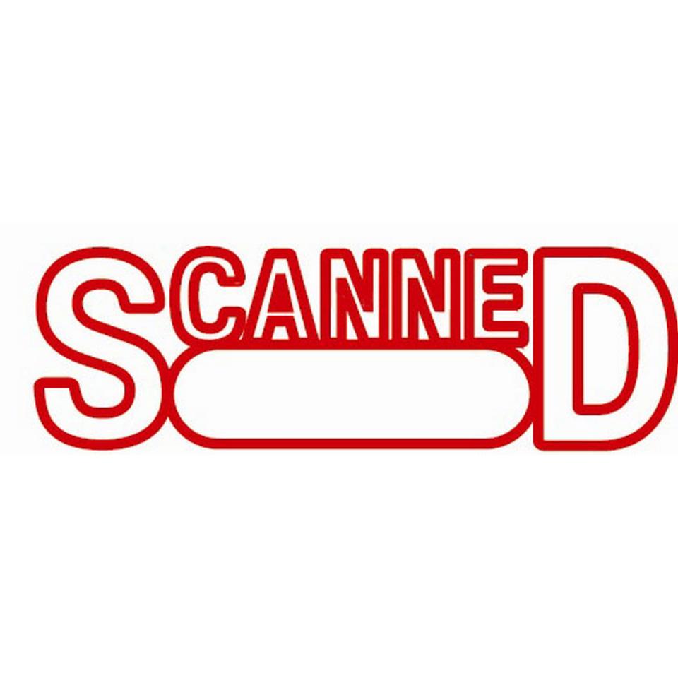 X-Stamper Date 'Scanned' Self-Inking Stamp With Red Ink