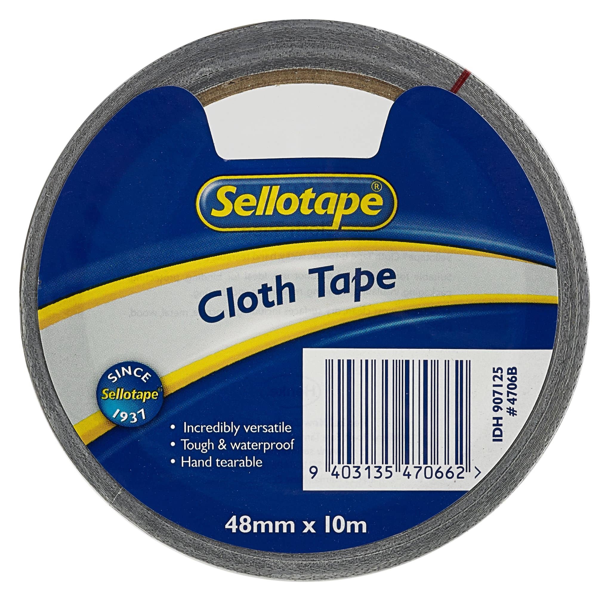 Sellotape 4706 Cloth Tape Black 48mmx10m