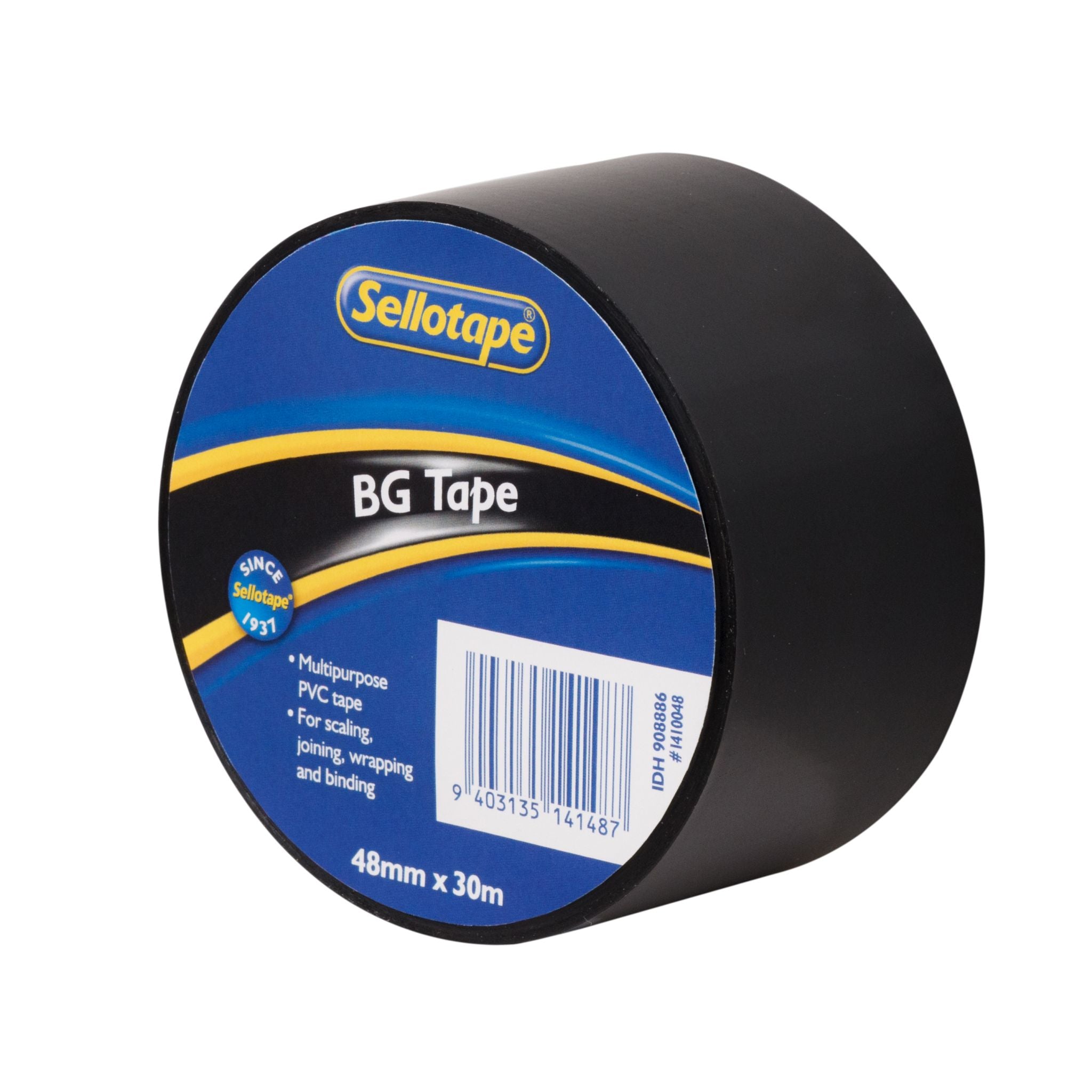 Sellotape 1410 BG Tape Black 48mmx30m