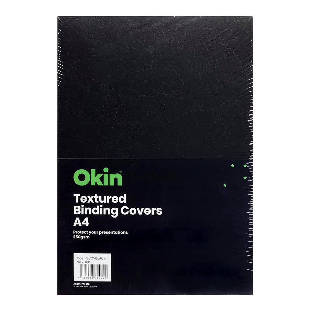 Okin Binding Covers A4 Black 250gsm, Pack of 100