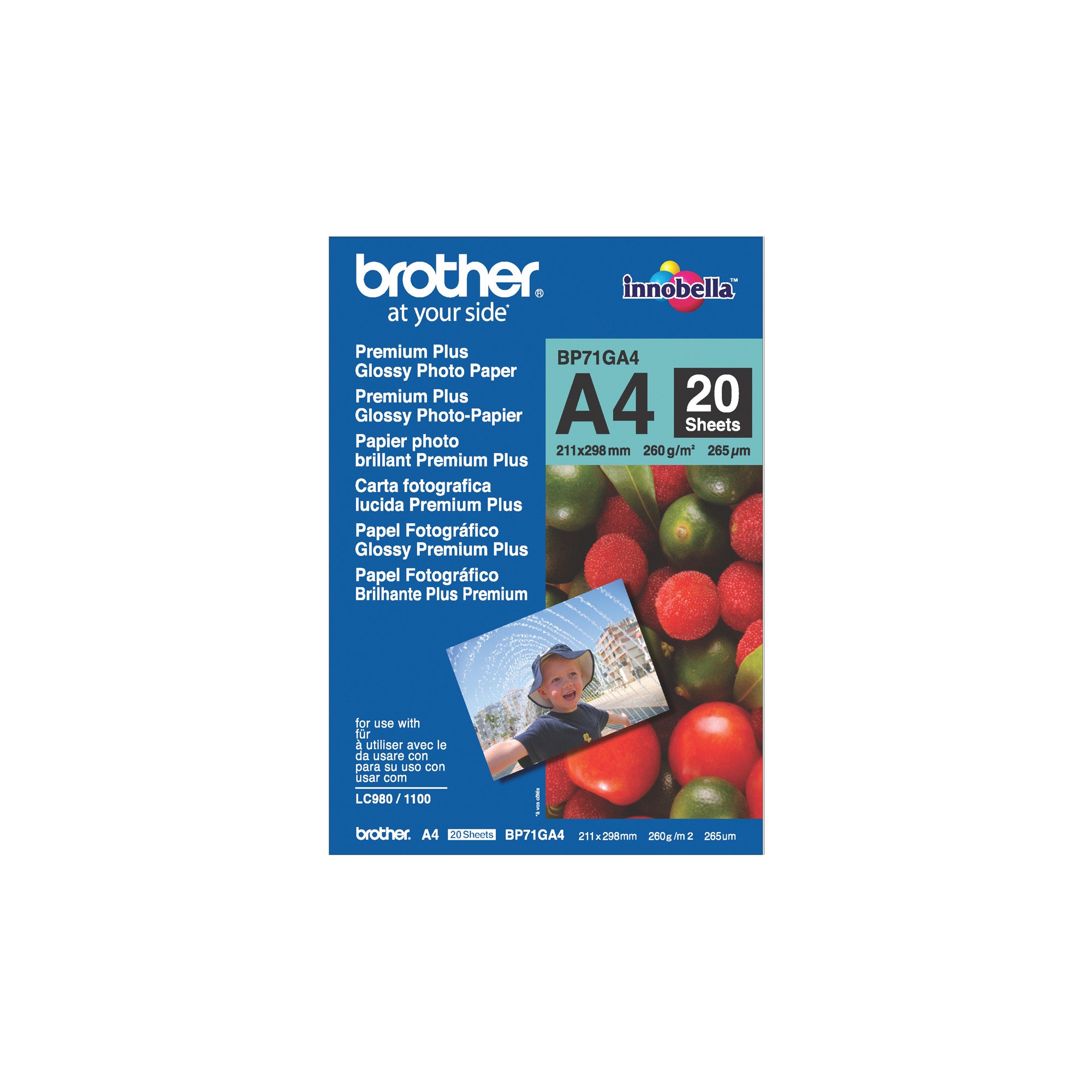 Brother BP71GA4 Glossy A4 Photo Paper 260gsm 20 Sheets