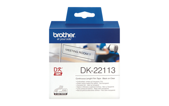 Brother DK22113 62mm x 15m Black on Clear Continuous Label Roll Tape