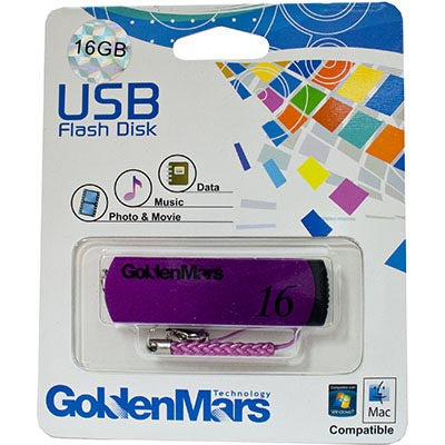 GOLDEN MARS USB 2.0 FLASH DRIVE 16GB PURPLE