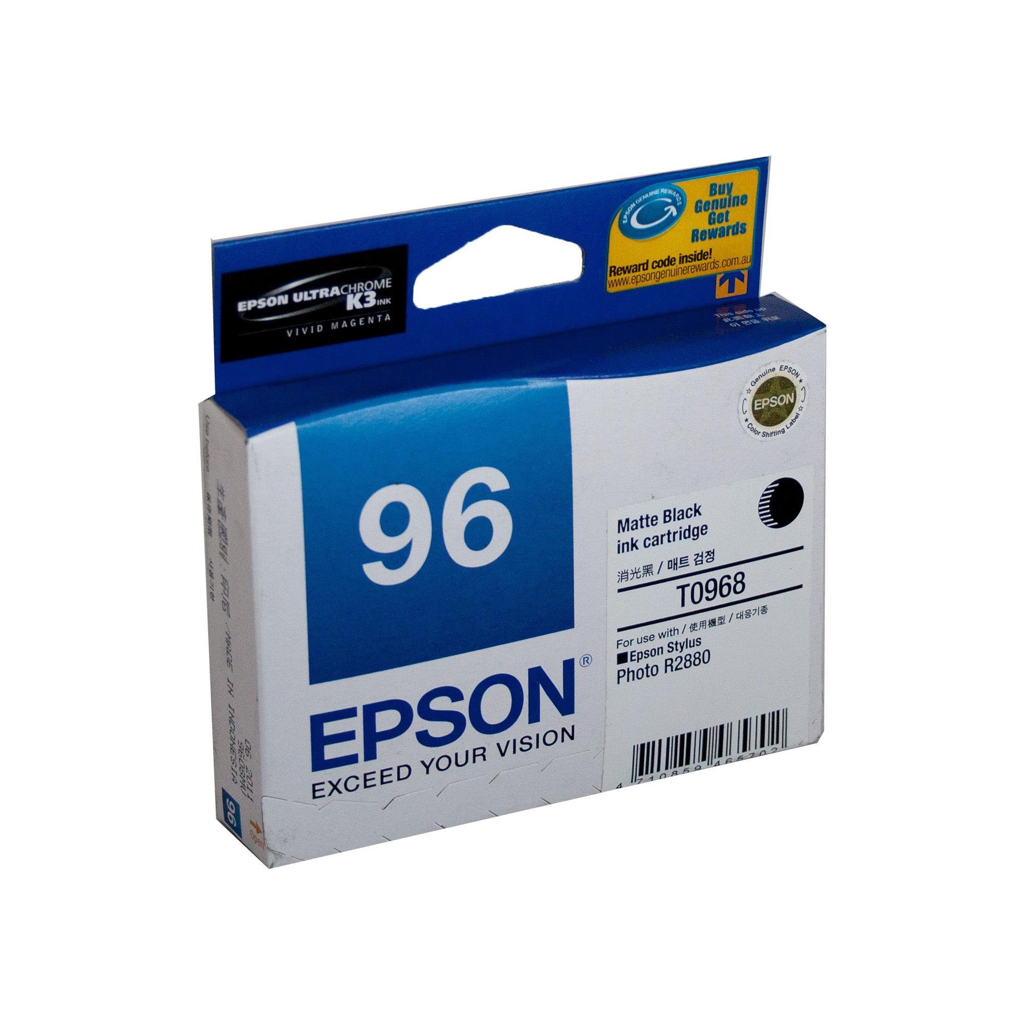 Epson T0968 Matte Blk Ink Cartridge C13T096890 (495x A4 pages)
