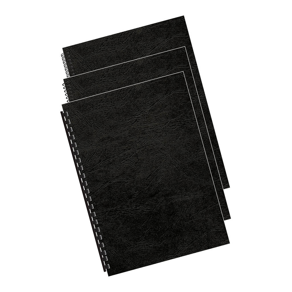 Fellowes Binding Covers - Leatherboard - A4 - Black Pack 25