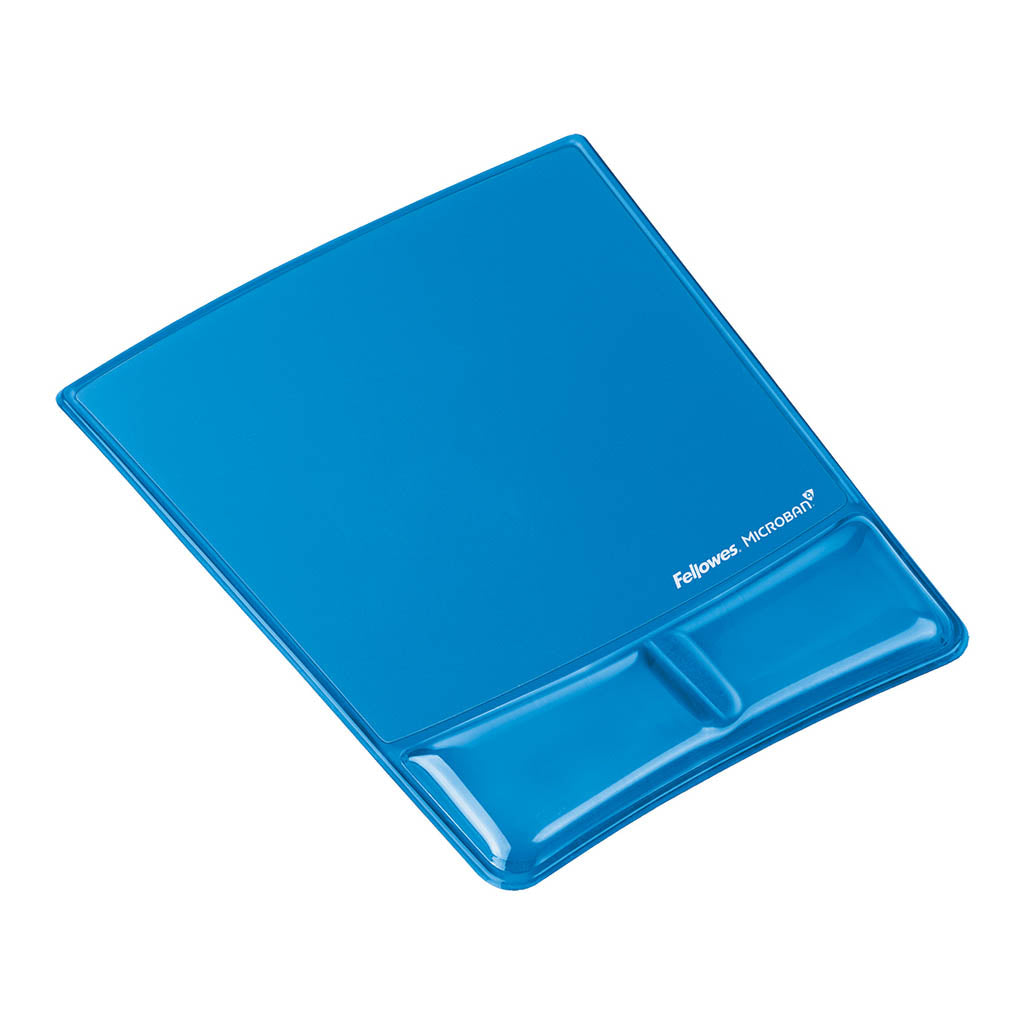 Fellowes Mouse Pad & Wrist Rest - Gel Clear - Blue