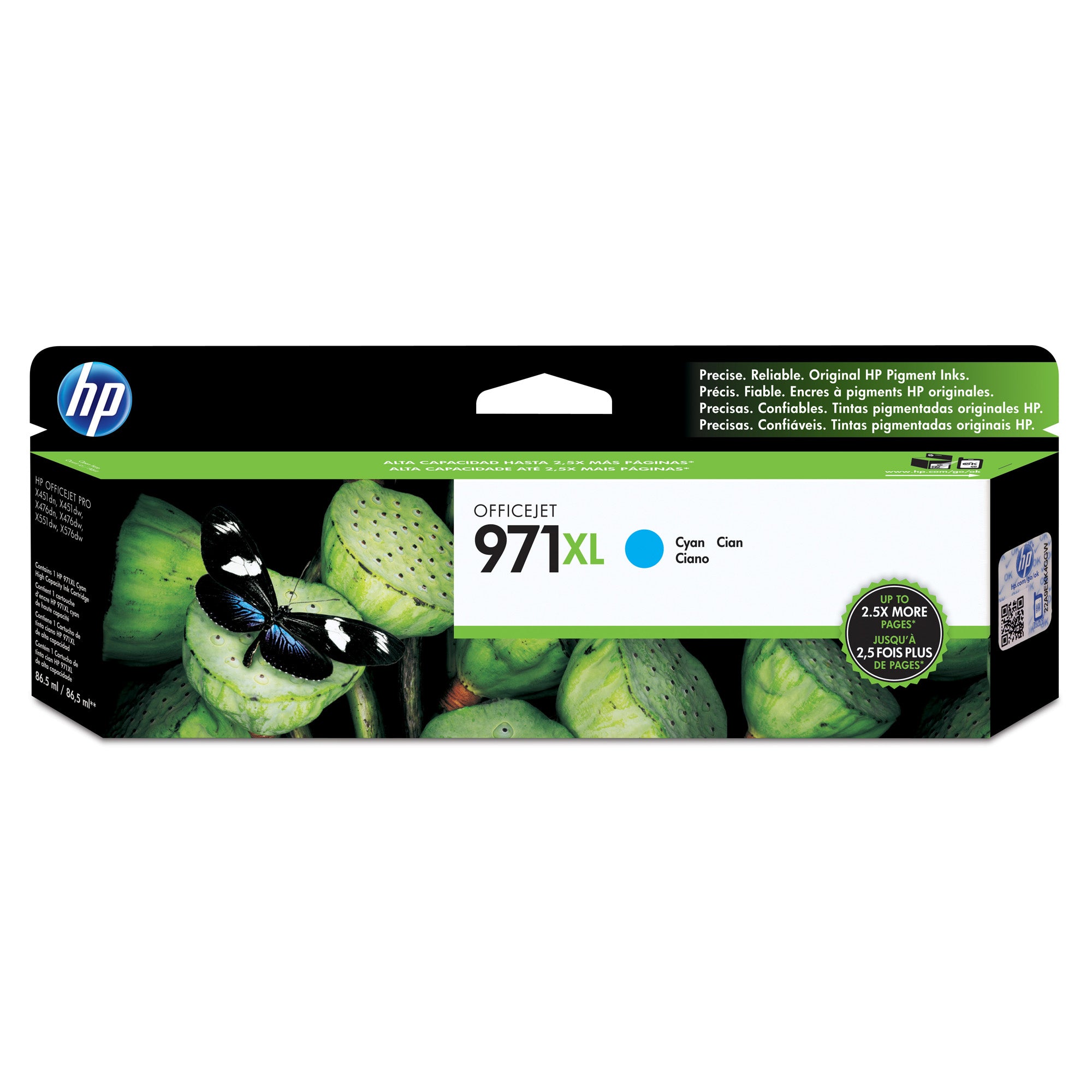 HP #971XL Cyan Ink CN626AA