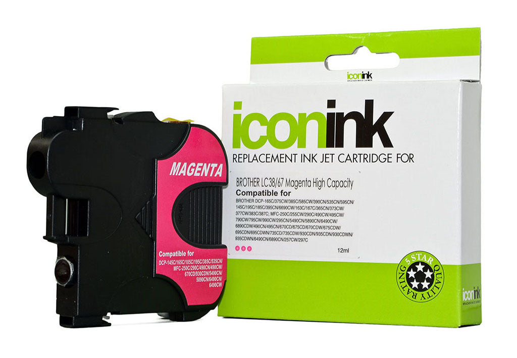 Icon Compatible Brother LC38/LC67 Magenta Ink Cartridge HY 325 pages