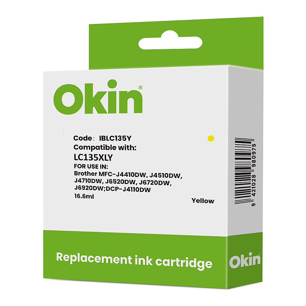 Okin Compatible Brother LC135 Yellow Ink Cartridge