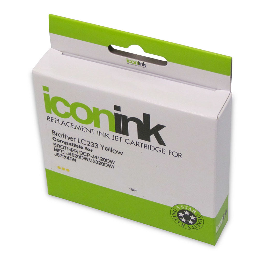 Icon Compatible Brother LC233 Yellow Ink Cartridge (500 A4 pages)