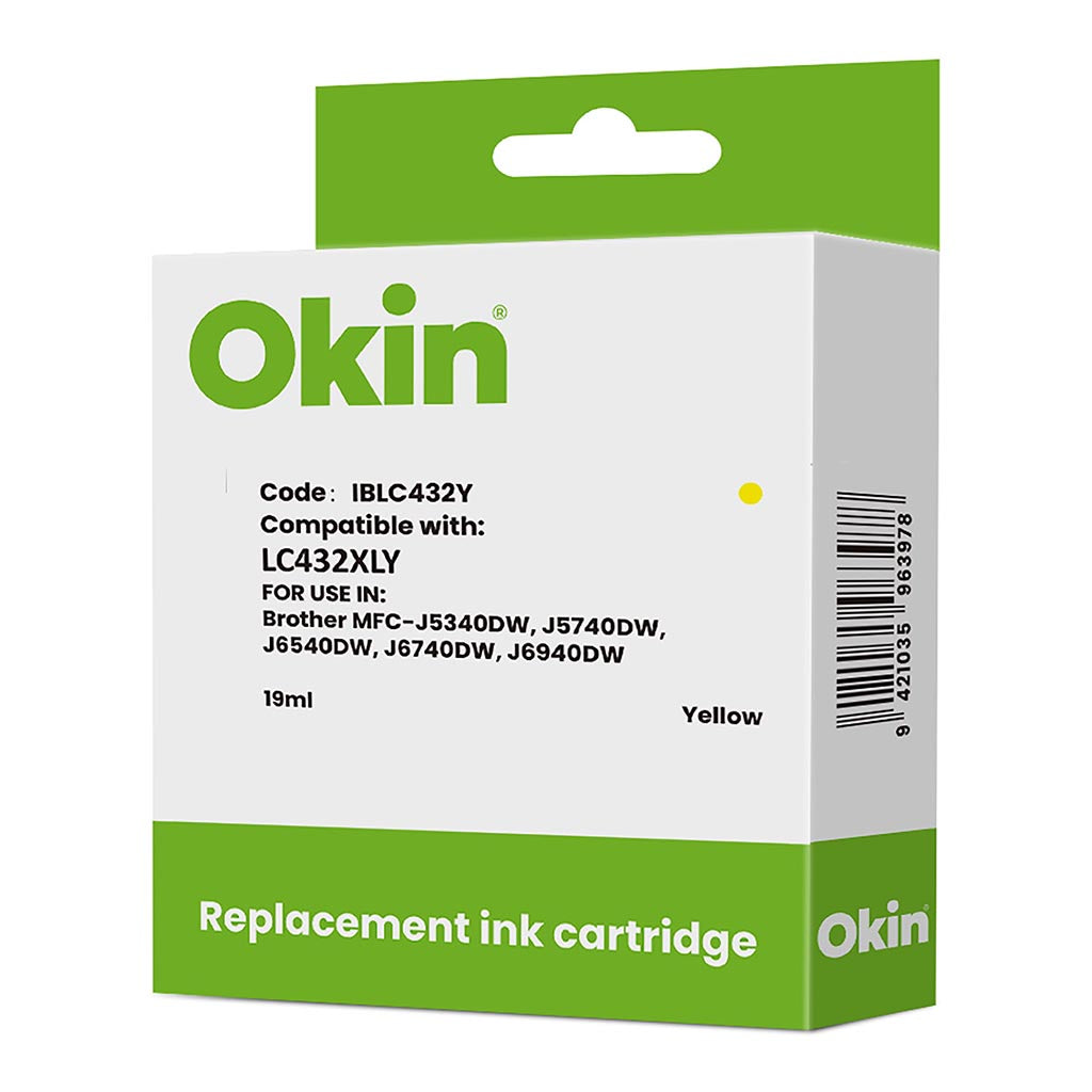 Okin Compatible Brother LC432XL Yellow Ink Cartridge
