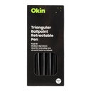 Okin Ballpoint Retractable Pen Triangular Black (Pack of 10)