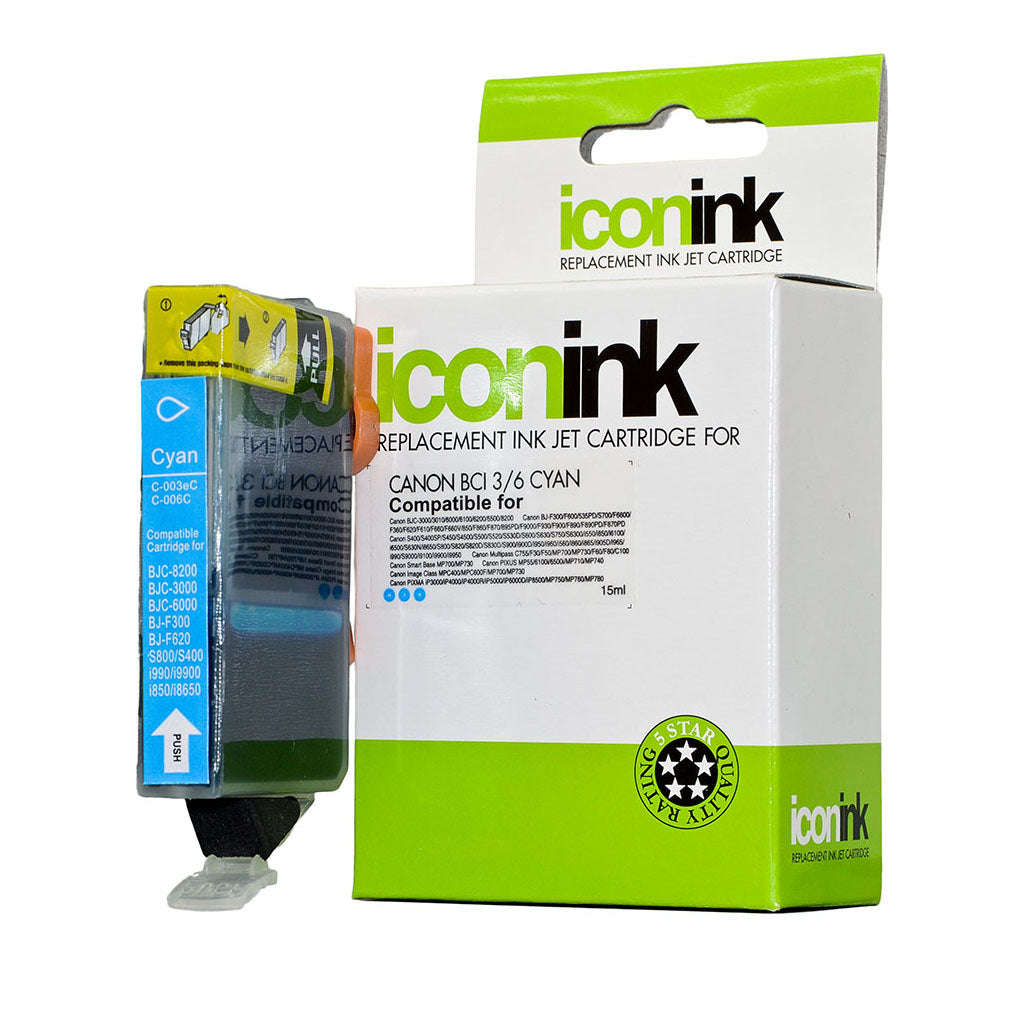 Icon Compatible Canon BCi-3/6 Cyan Ink Cartridge