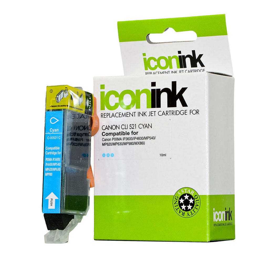 Icon Compatible Canon CLi-521 Cyan Ink Cartridge