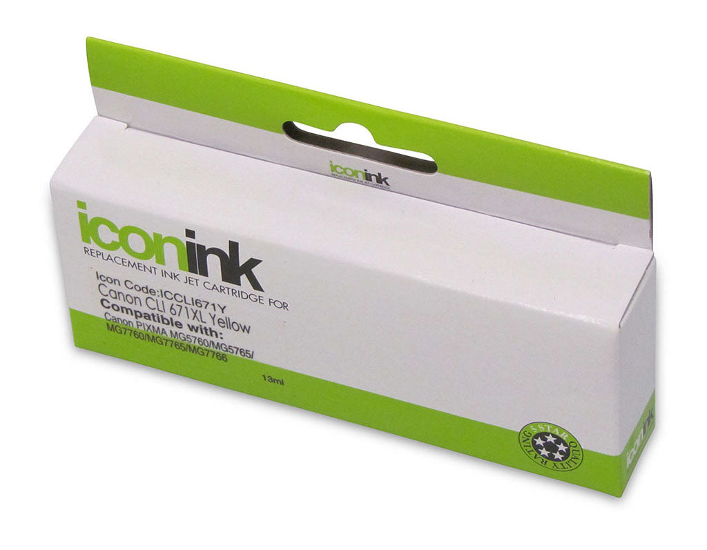 Icon Compatible Canon CLI-671XL Yellow Ink Cartridge