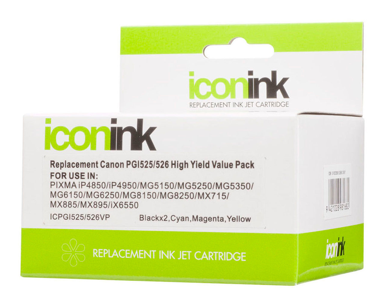 Icon Compatible Canon PGi525 CLi526 B/B/C/M/Y Value Pack, 5 Inks