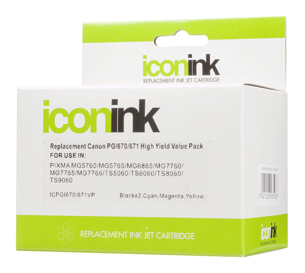 Icon Compatible Canon PGi670 CLI671 B/C/M/Y Value Pack (2x Black, so 5 inks)