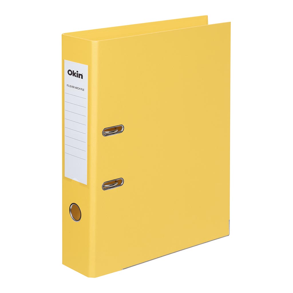 Okin Lever Arch File FS Linen Yellow