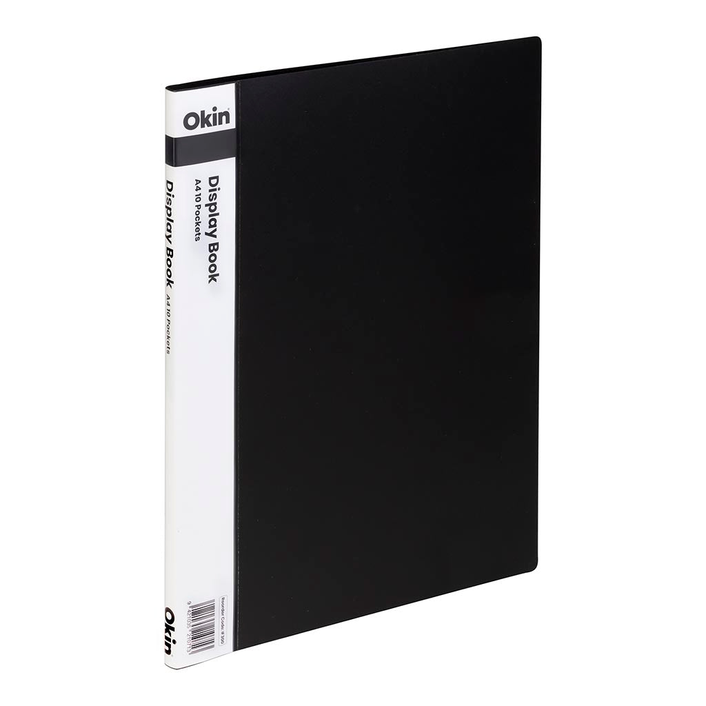 Okin Display Book A4 with Insert Spine 10 Pocket Black