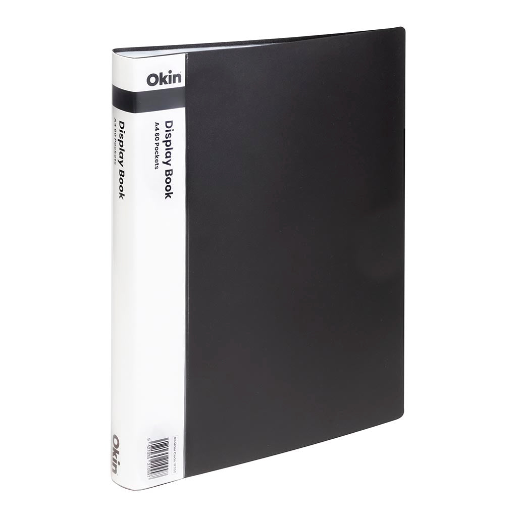 Okin Display Book A4 with Insert Spine 60 Pocket Black