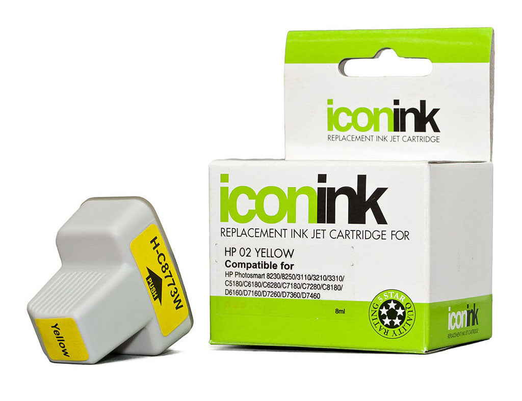 Icon Compatible HP 02 Yellow Ink Cartridge (C8773WA)