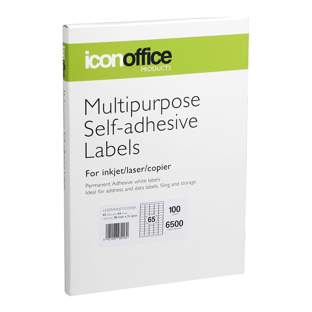 BEST BUY Icon A4 Adhesive Label 65 labels per page 100 Sheets Inkjet / Laser / Copier 65up