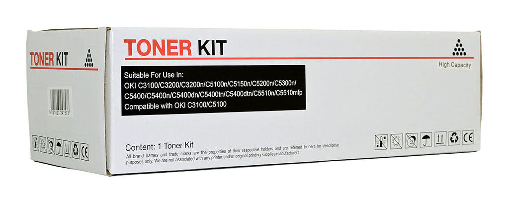 Icon Compatible OKI C3100/C5100 Black Toner Cartridge
