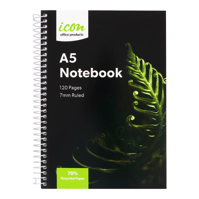 Icon Spiral Notebook A5 Soft Cover 120 Page 70% Recycled