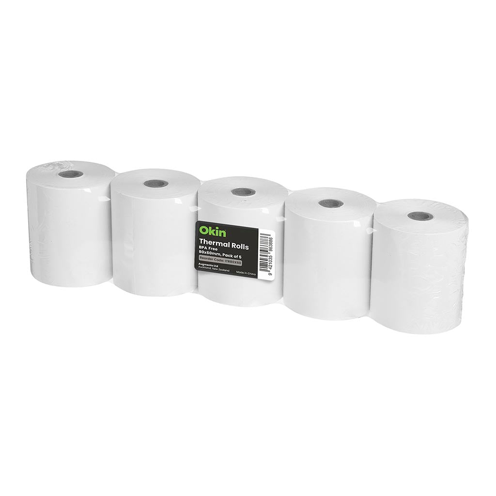 Okin Thermal Roll BPA Free 80x60mm, Pack of 5