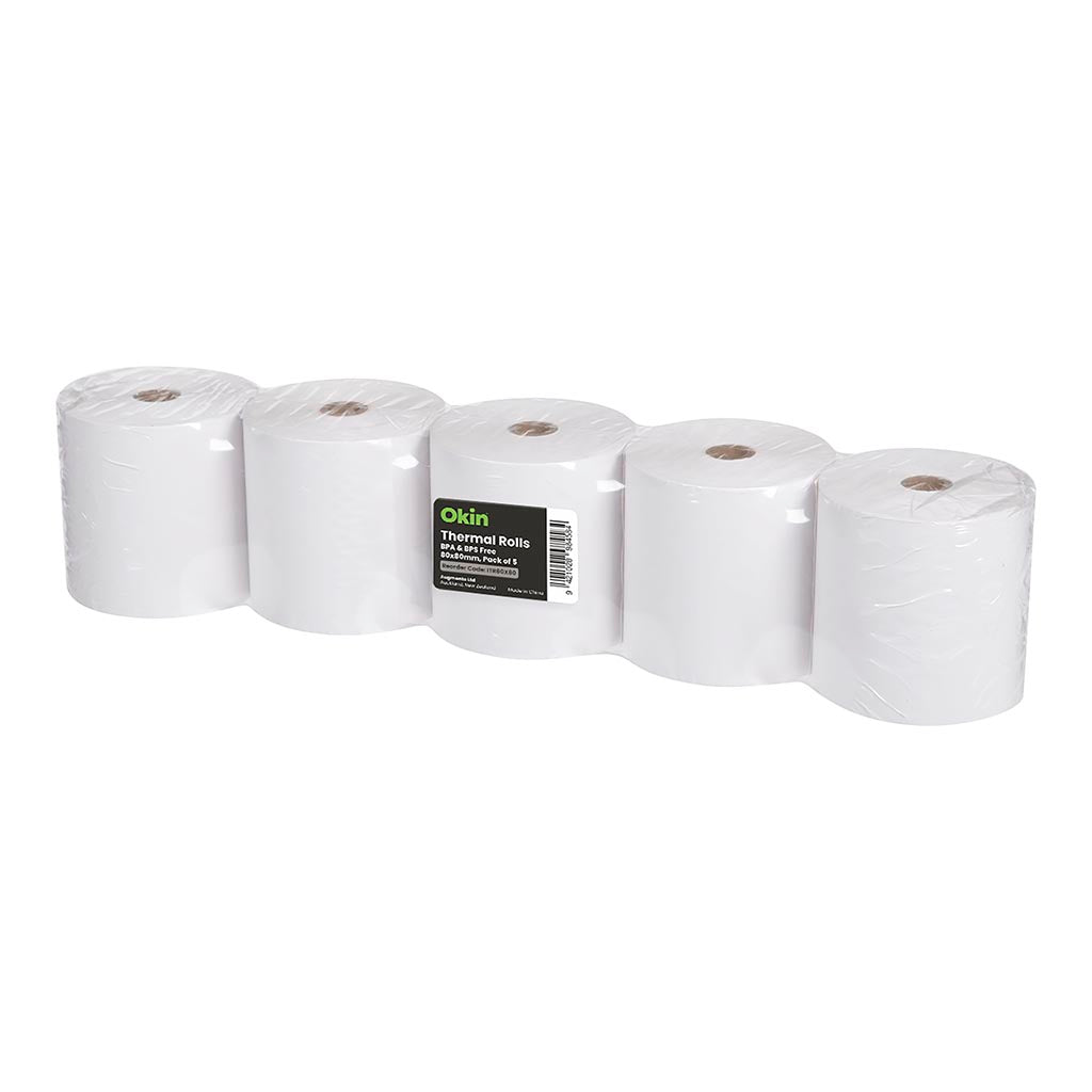 Okin Thermal Roll BPA Free 80x80mm, Pack of 5