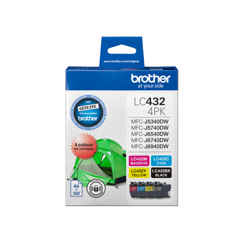 Brother LC432 B,C,M,Y Ink Cartridge Value Pack