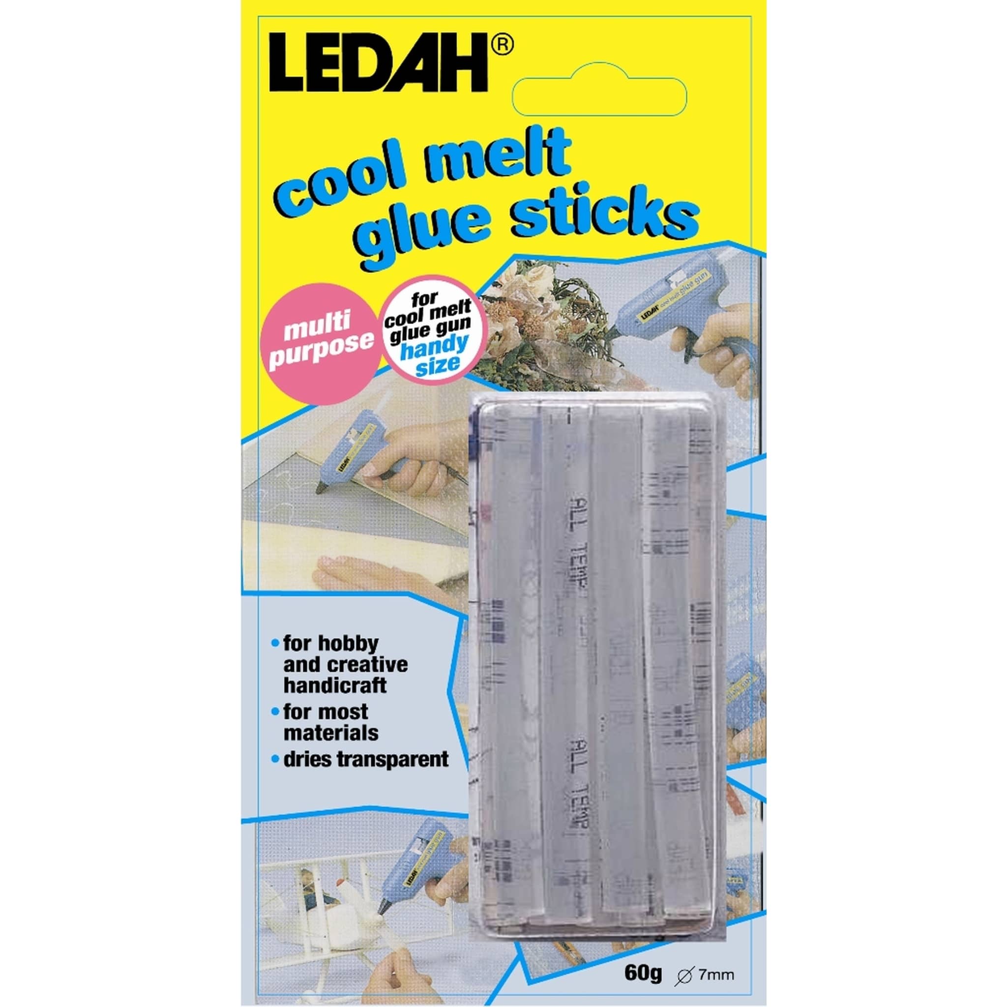 Ledah Cool-Melt Glue Sticks Clear 7mm